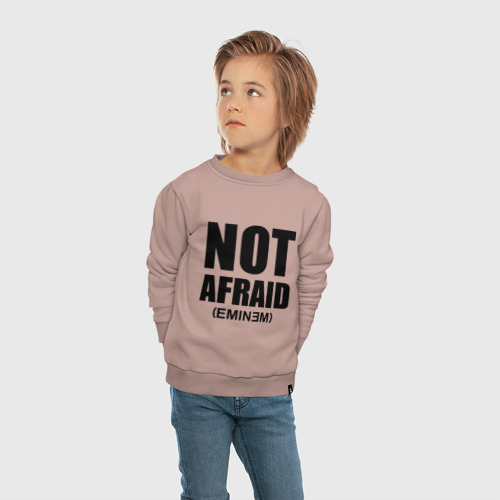 Детский свитшот хлопок Not Afraid, цвет пыльно-розовый - фото 5