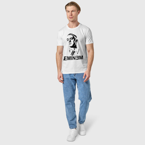 Мужская футболка хлопок Эминем, цвет белый - фото 5