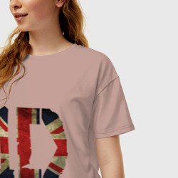 Женская футболка хлопок Oversize 1D British flag - фото 2