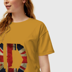 Женская футболка хлопок Oversize 1D British flag - фото 2