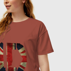 Женская футболка хлопок Oversize 1D British flag - фото 2