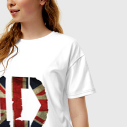Женская футболка хлопок Oversize 1D British flag - фото 2