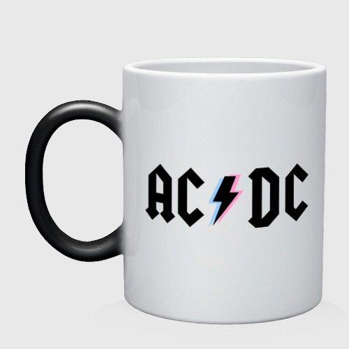 Кружка хамелеон ACDC, цвет белый + черный