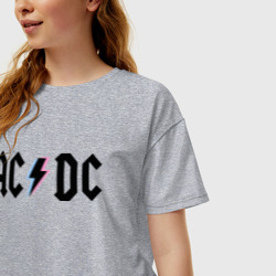 Женская футболка хлопок Oversize ACDC - фото 2