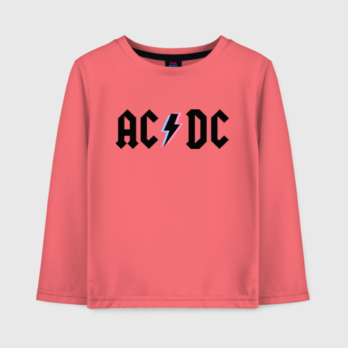 Детский лонгслив хлопок ACDC, цвет коралловый