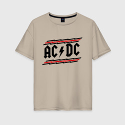Женская футболка хлопок Oversize ACDC