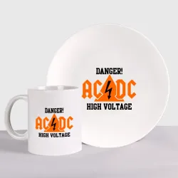 Набор: тарелка + кружка Adcd high voltage
