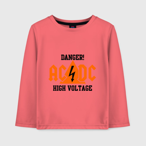 Детский лонгслив хлопок Adcd high voltage, цвет коралловый