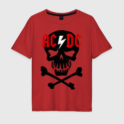 Мужская футболка хлопок Oversize ACDC skull