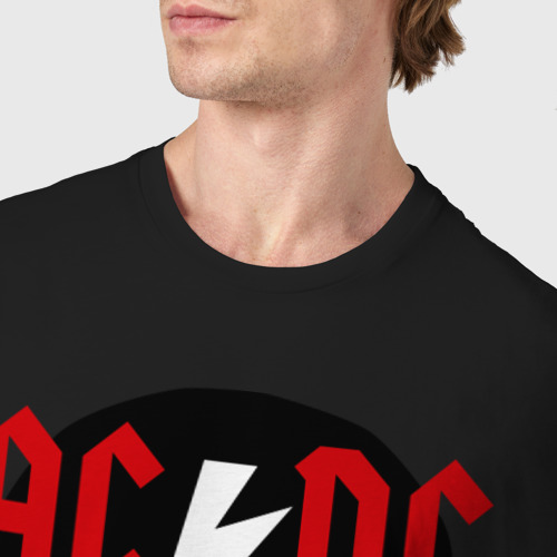 Мужская футболка хлопок ACDC skull, цвет черный - фото 6