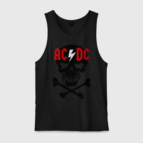 Мужская майка хлопок ACDC skull, цвет черный