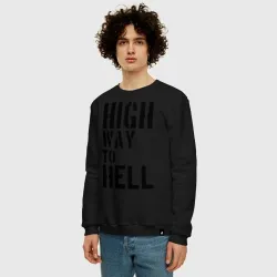 Мужской свитшот хлопок High way to hell - фото 2