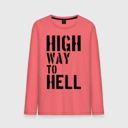 Мужской лонгслив хлопок High way to hell