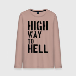 Мужской лонгслив хлопок High way to hell