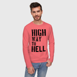 Мужской лонгслив хлопок High way to hell - фото 2