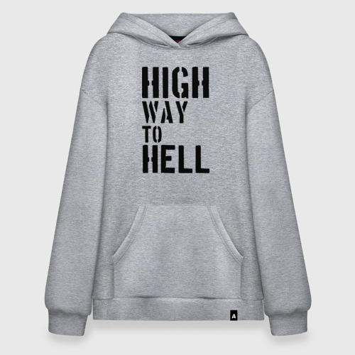 Худи SuperOversize хлопок High way to hell, цвет меланж