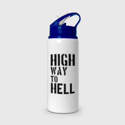 Бутылка для воды с трубочкой High way to hell