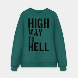 Мужской свитшот oversize без начеса хлопок High way to hell