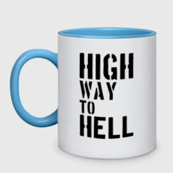 Кружка двухцветная High way to hell