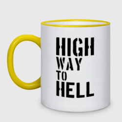 Кружка двухцветная High way to hell