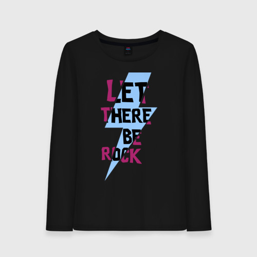 Женский лонгслив хлопок Let there be rock, цвет черный