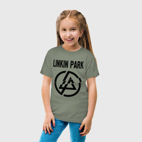 Детская футболка хлопок Linkin Park, цвет авокадо - фото 5