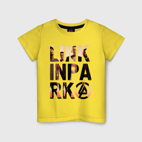 Детская футболка хлопок Linkin Park, цвет желтый