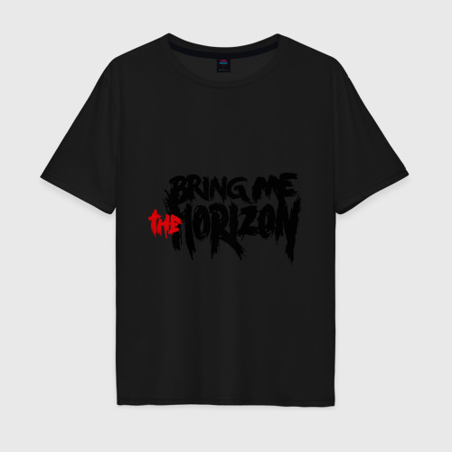 Мужская футболка хлопок Oversize Bring me the horizon, цвет черный