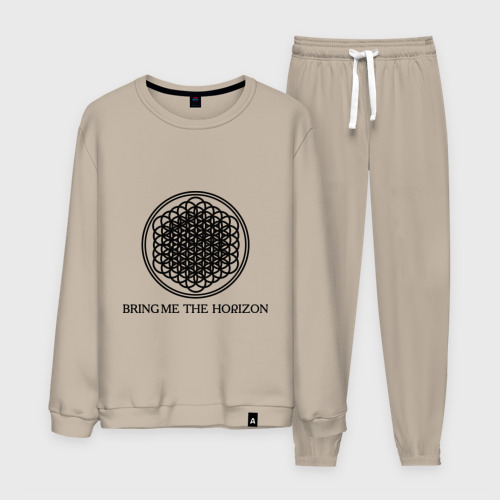 Мужской костюм хлопок Bring me the horizon, цвет миндальный