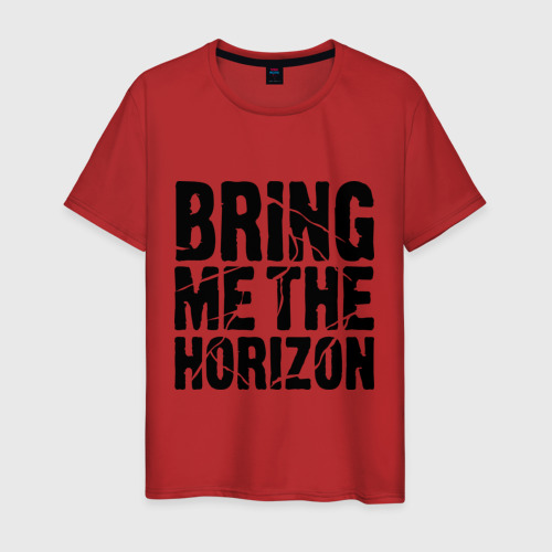 Мужская футболка хлопок Bring me the horizon, цвет красный