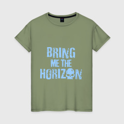 Женская футболка хлопок Bring me the horizon череп