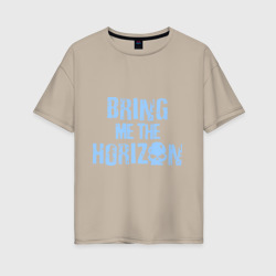 Женская футболка хлопок Oversize Bring me the horizon череп