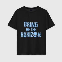 Женская футболка хлопок Oversize Bring me the horizon череп
