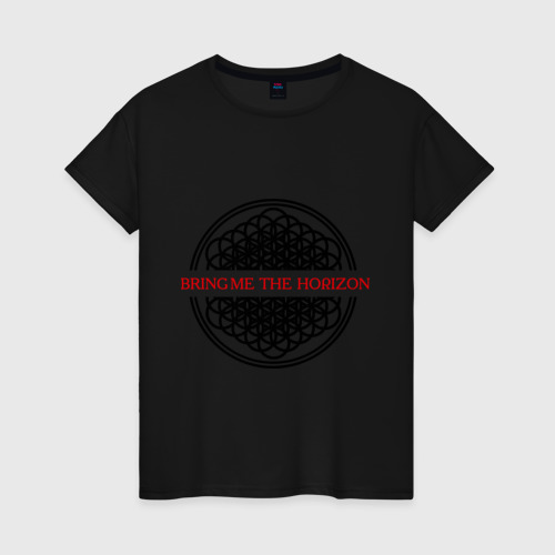 Женская футболка хлопок Bring me the horizon, цвет черный