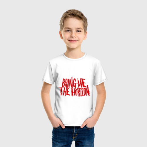 Детская футболка хлопок Bring me the horizon, цвет белый - фото 3