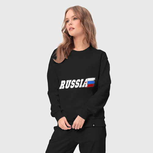 Женский костюм хлопок Russia Россия, цвет черный - фото 5