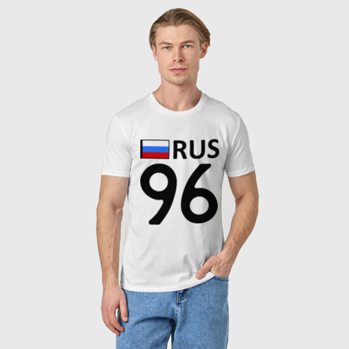 Мужская футболка хлопок Свердловская область (96), цвет белый - фото 3