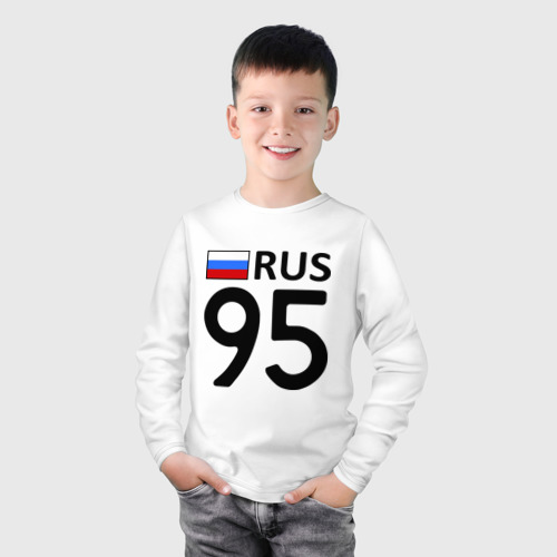 Детский лонгслив хлопок Чеченская Республика 95, цвет белый - фото 3