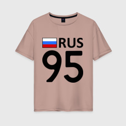 Женская футболка хлопок Oversize Чеченская Республика 95