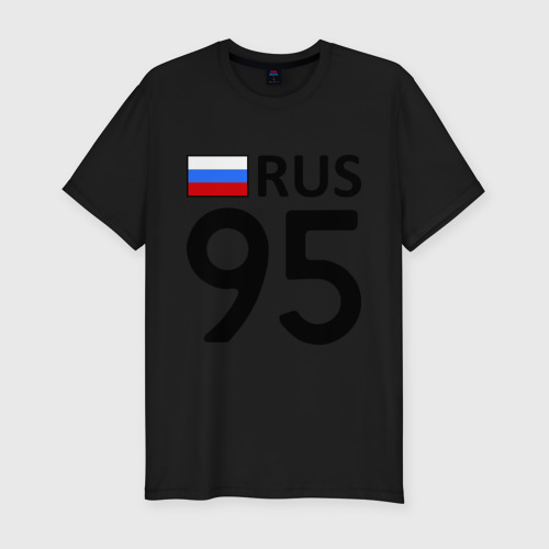 Мужская футболка хлопок Slim Чеченская Республика 95, цвет черный