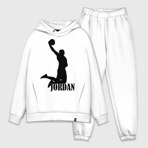 Мужской костюм oversize хлопок Michael Jordan, цвет белый