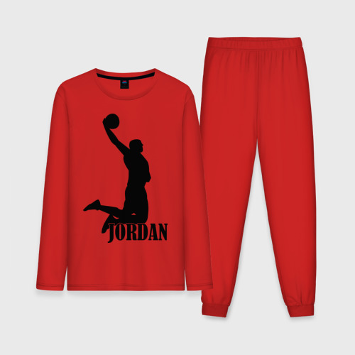 Мужская пижама с лонгсливом хлопок Michael Jordan, цвет красный