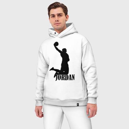 Мужской костюм oversize хлопок Michael Jordan, цвет белый - фото 3