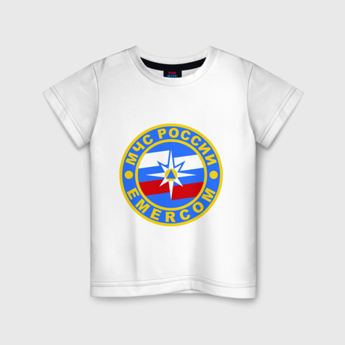 Детская футболка хлопок МЧС России, цвет белый