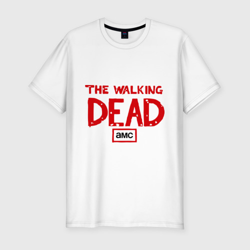 Мужская футболка приталенная из хлопка с принтом The walking dead, вид спереди №1
