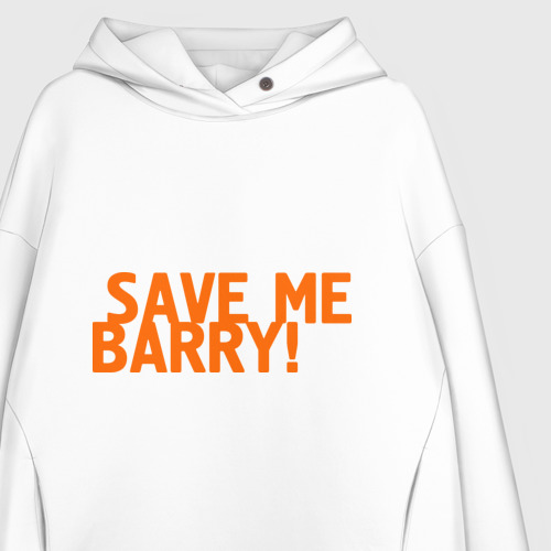 Женское худи Oversize хлопок Save me, Barry!, цвет белый - фото 3