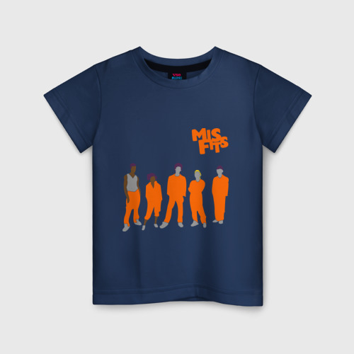Детская футболка хлопок с принтом Misfits, вид спереди #2