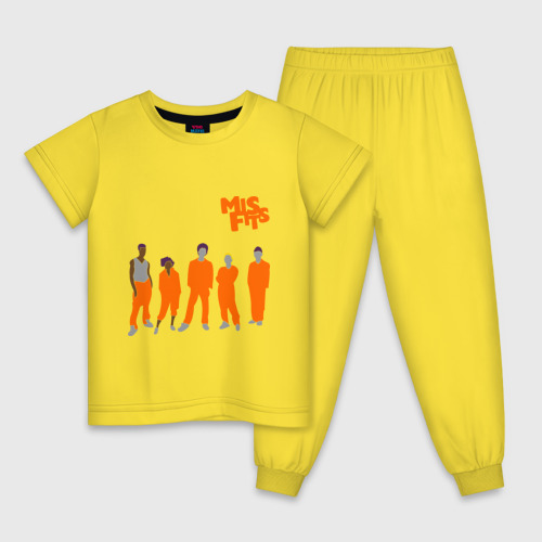Детская пижама хлопок с принтом Misfits, вид спереди #2