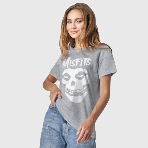 Светящаяся женская футболка Misfits, цвет меланж - фото 3