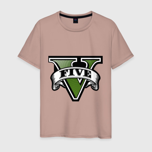 Мужская футболка хлопок с принтом GTA five, вид спереди #2